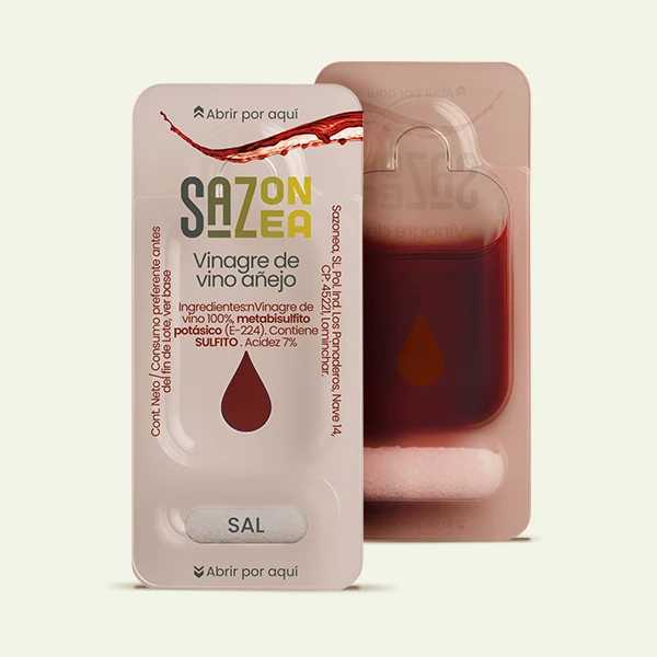 Monodosis de Vinagre (10 ml) con sal (1gr) (Caja 300uds) Envío incluido.